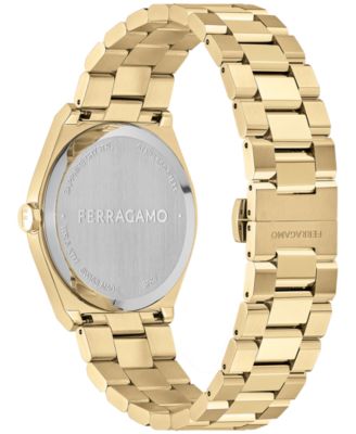 Salvatore Men's Swiss Vega Upper East Gold Ion Plated Stainless Steel Bracelet Watch 40mm