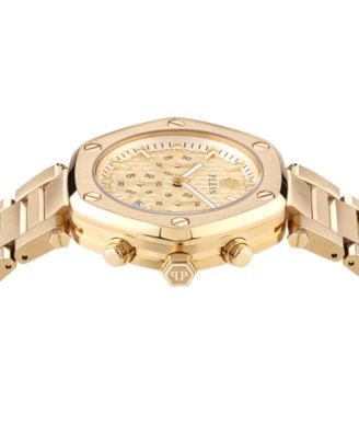 Men's The Hexagon Chronograph Gold-Tone Stainless Steel Bracelet Watch 42mm