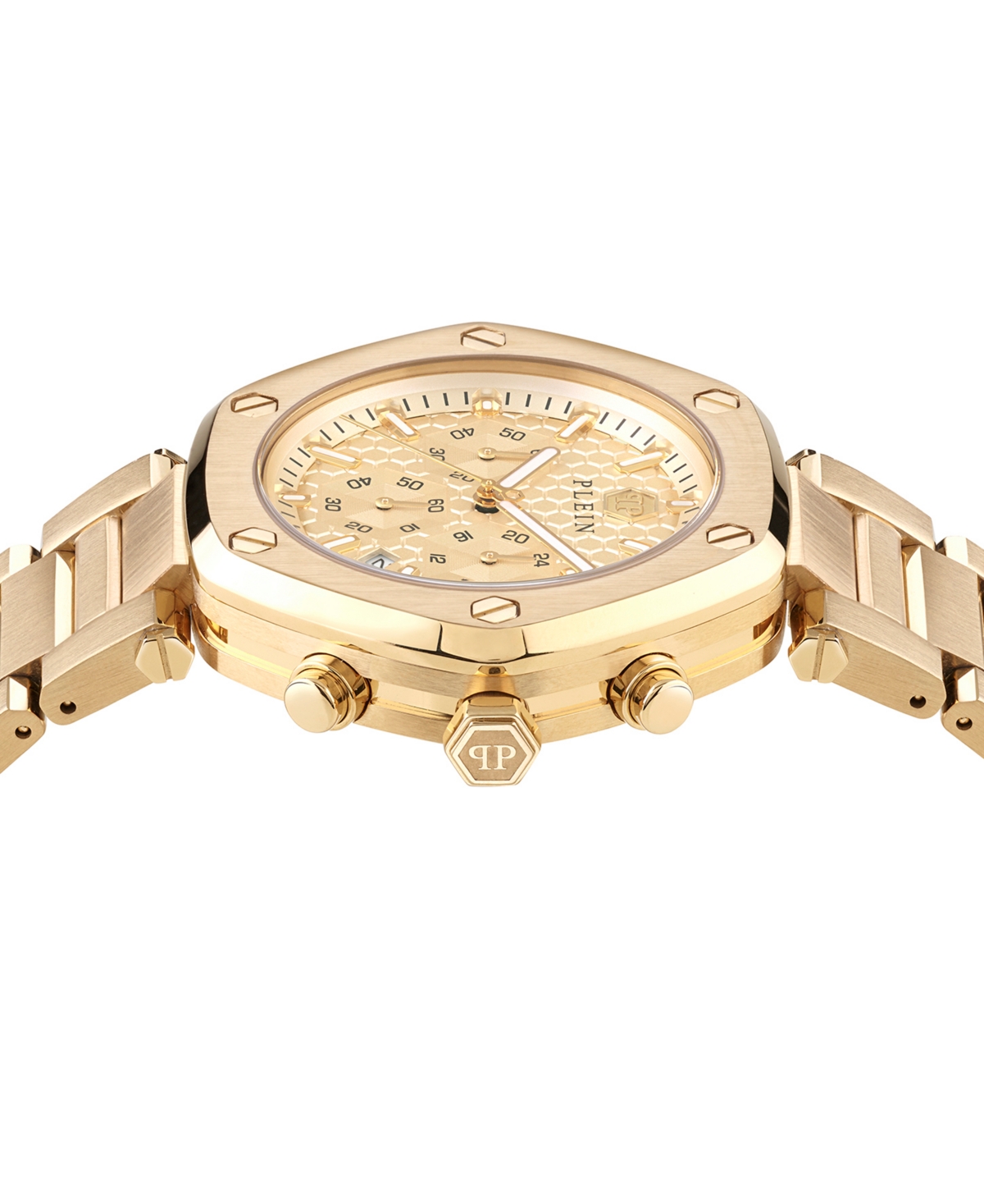 Philipp Plein The Hexagon Chrono Bracelet Watch In Ip Yellow Gold