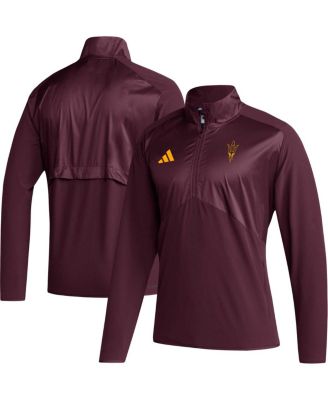 Men's Maroon Arizona State Sun Devils Sideline AEROREADY Raglan Sleeve Quarter-Zip Jacket