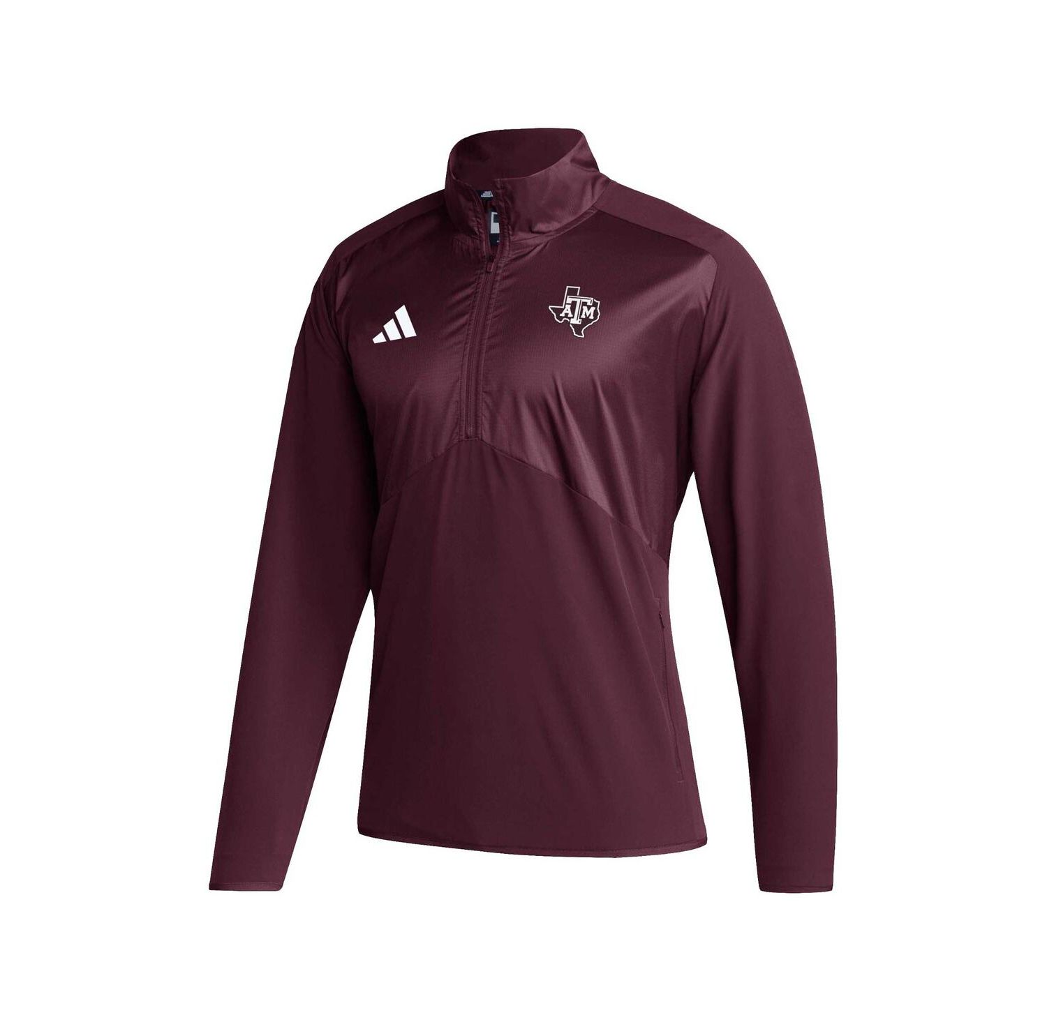 Men's Maroon Texas A&M Aggies Sideline AEROREADY Raglan Sleeve Quarter-Zip Jacket