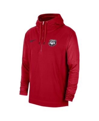 Men's Red Georgia Bulldogs 2023 Sideline Player Quarter-Zip Hoodie Jacket