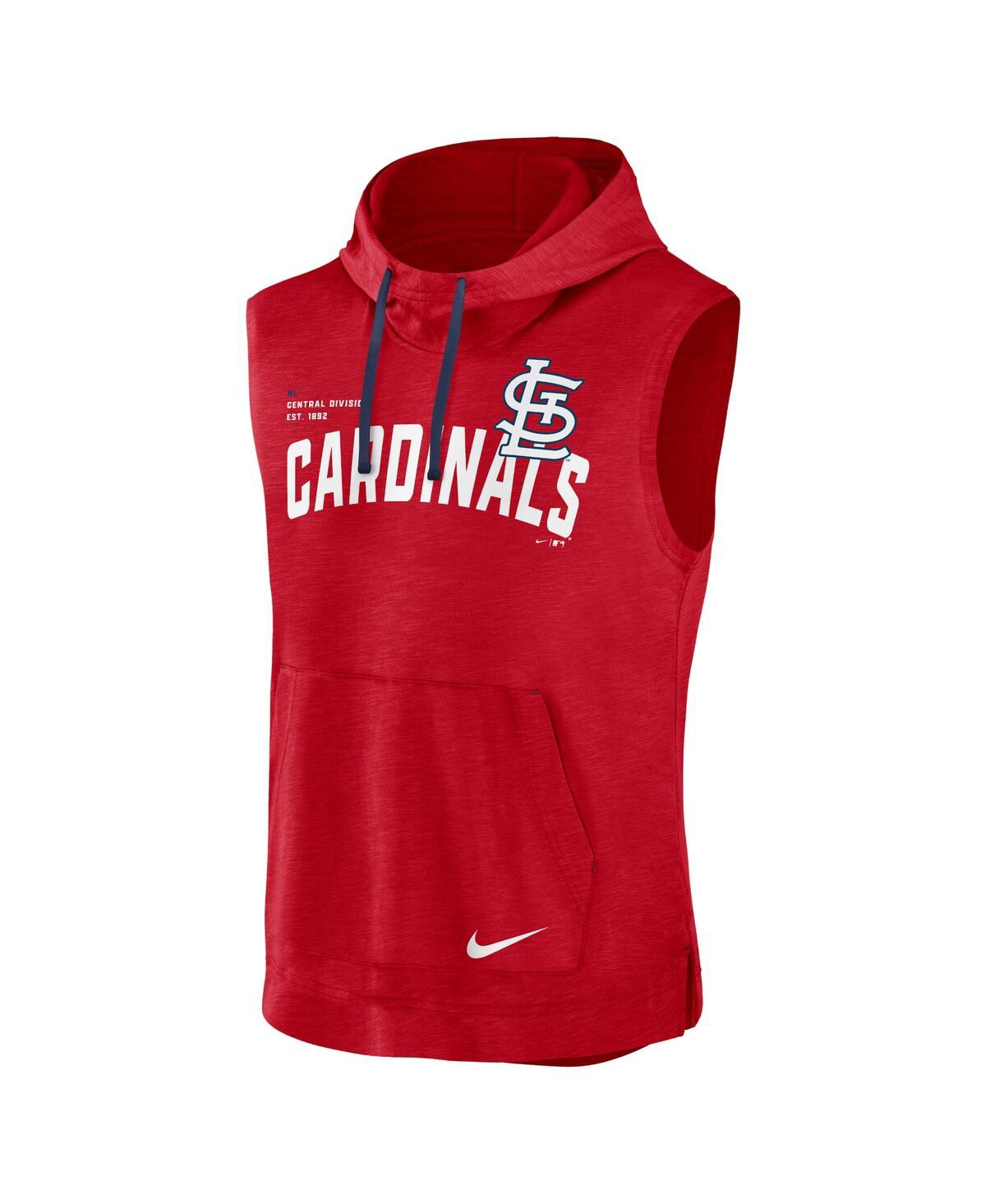 Shop Nike Men's  Red St. Louis Cardinals Athletic Sleeveless Hooded T-shirt