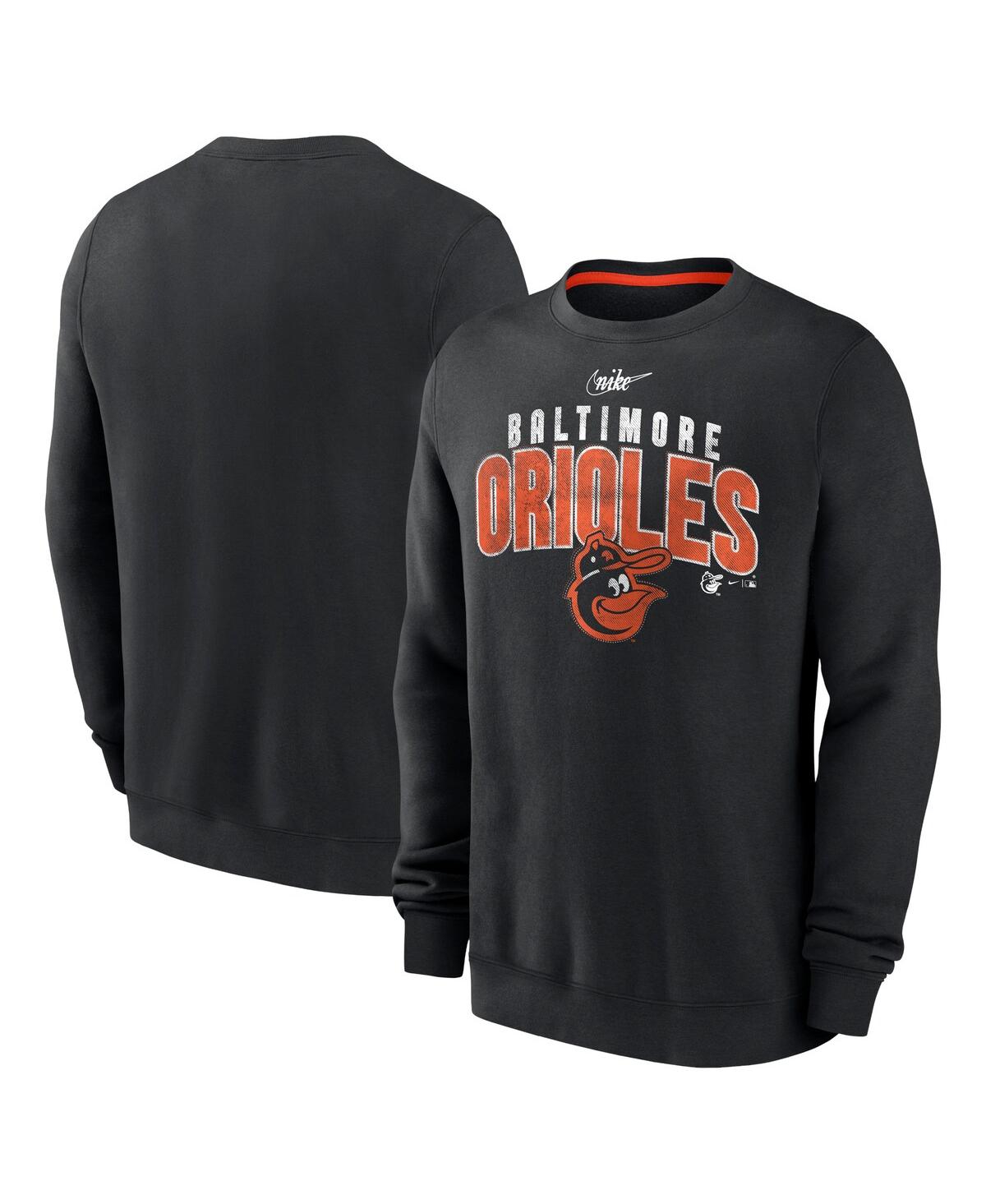 NIKE MEN'S NIKE BLACK BALTIMORE ORIOLES COOPERSTOWN COLLECTION TEAM SHOUT OUT PULLOVER SWEATSHIRT