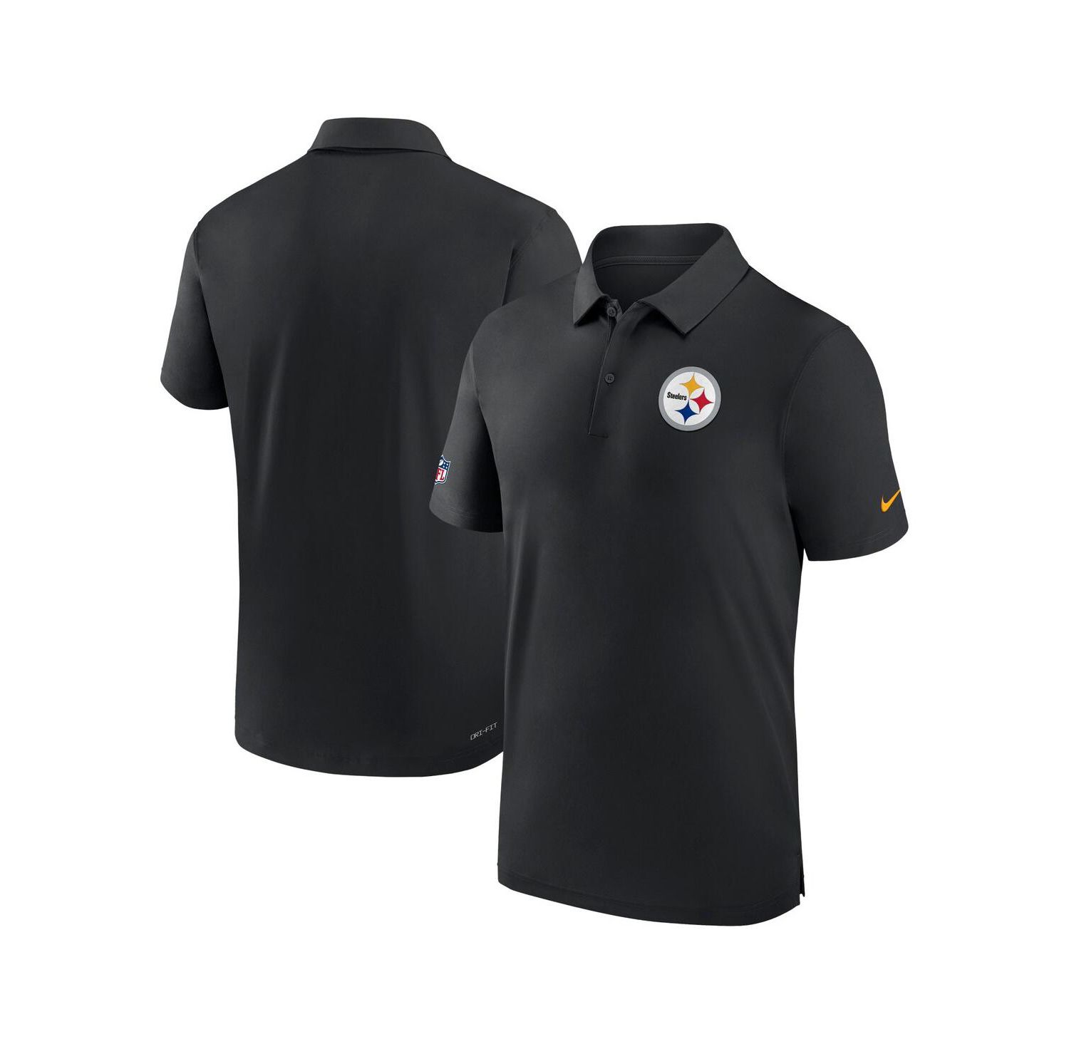 Men's Black Pittsburgh Steelers Sideline Coaches Performance Polo Shirt