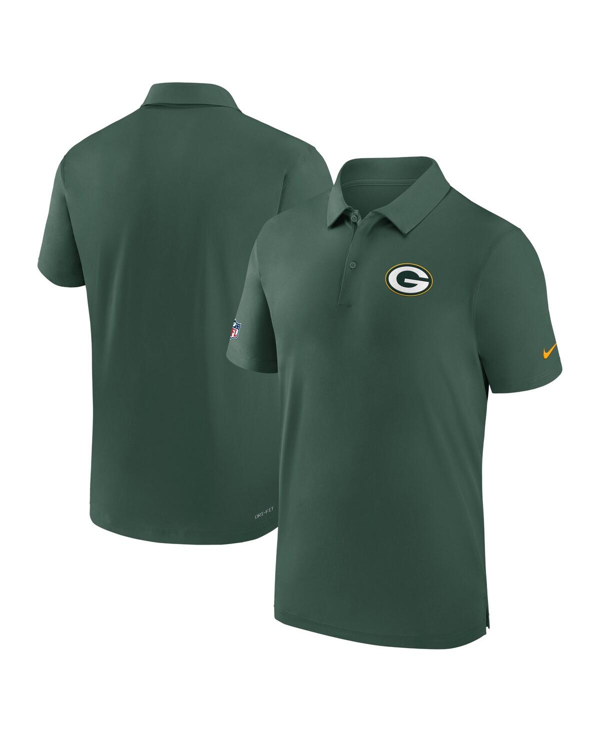 Shop Nike Men's  Green Green Bay Packers Sideline Coaches Performance Polo Shirt