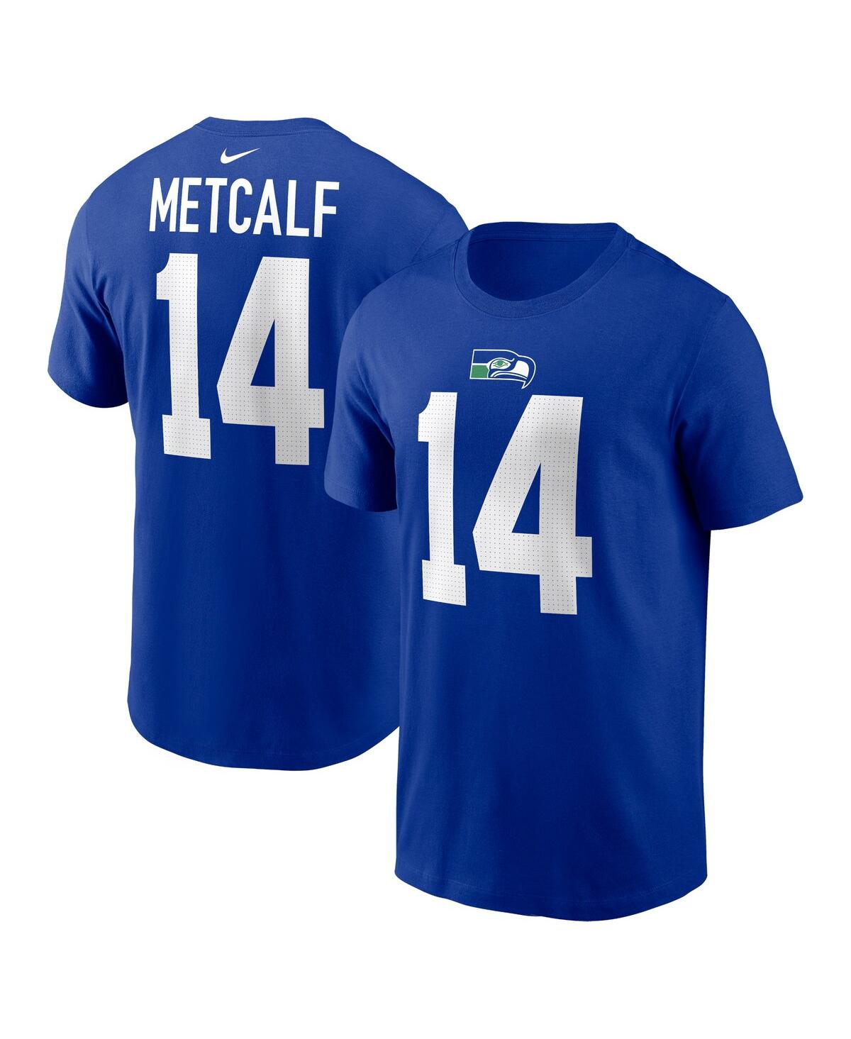 Shop Nike Men's  Dk Metcalf Royal Seattle Seahawks Throwback Player Name And Number T-shirt