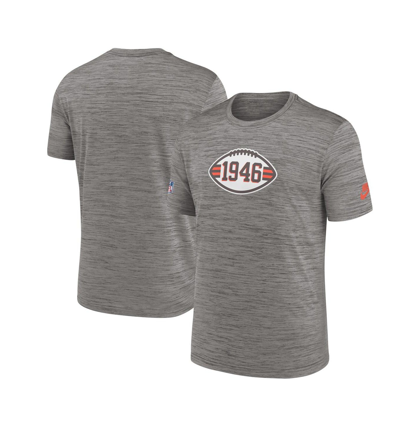 Мужская футболка Nike Heather Charcoal Cleveland Browns 2023 Sideline Alternate Logo Performance — фото 1