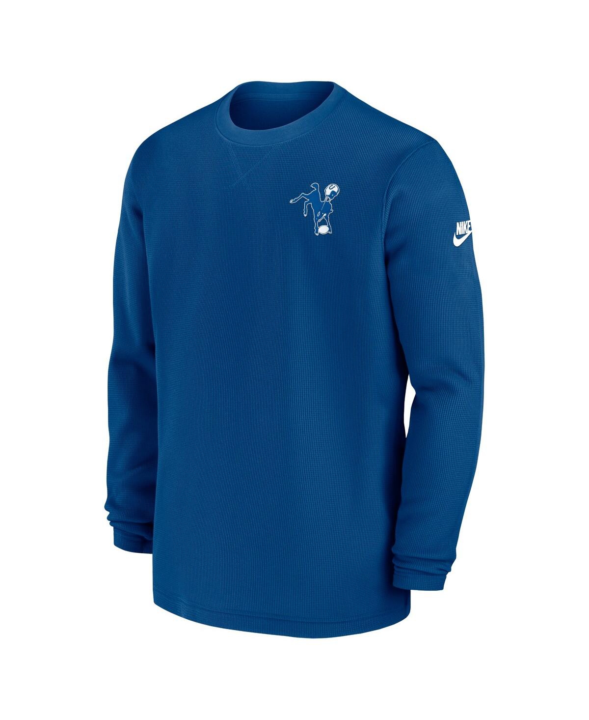 Men's NikeIndianapolis Colts Indiana Nights Alternate Heavy Brushed Waffle Long Sleeve Top - Blue