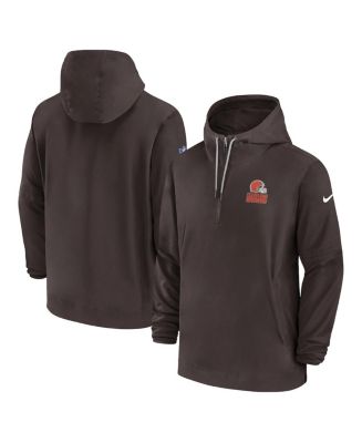 Men s Nike Brown Cleveland Browns Sideline Quarter Zip Hoodie Macy s