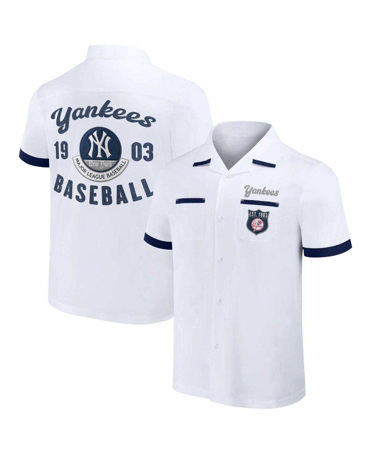 Fanatics Men's Darius Rucker Collection By  White New York Yankees Bowling Button-up Shirt