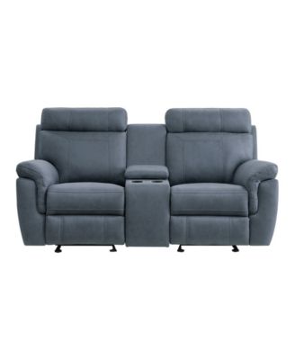 White Label Nadia 76" Double Glider Reclining Loveseat with Center Console