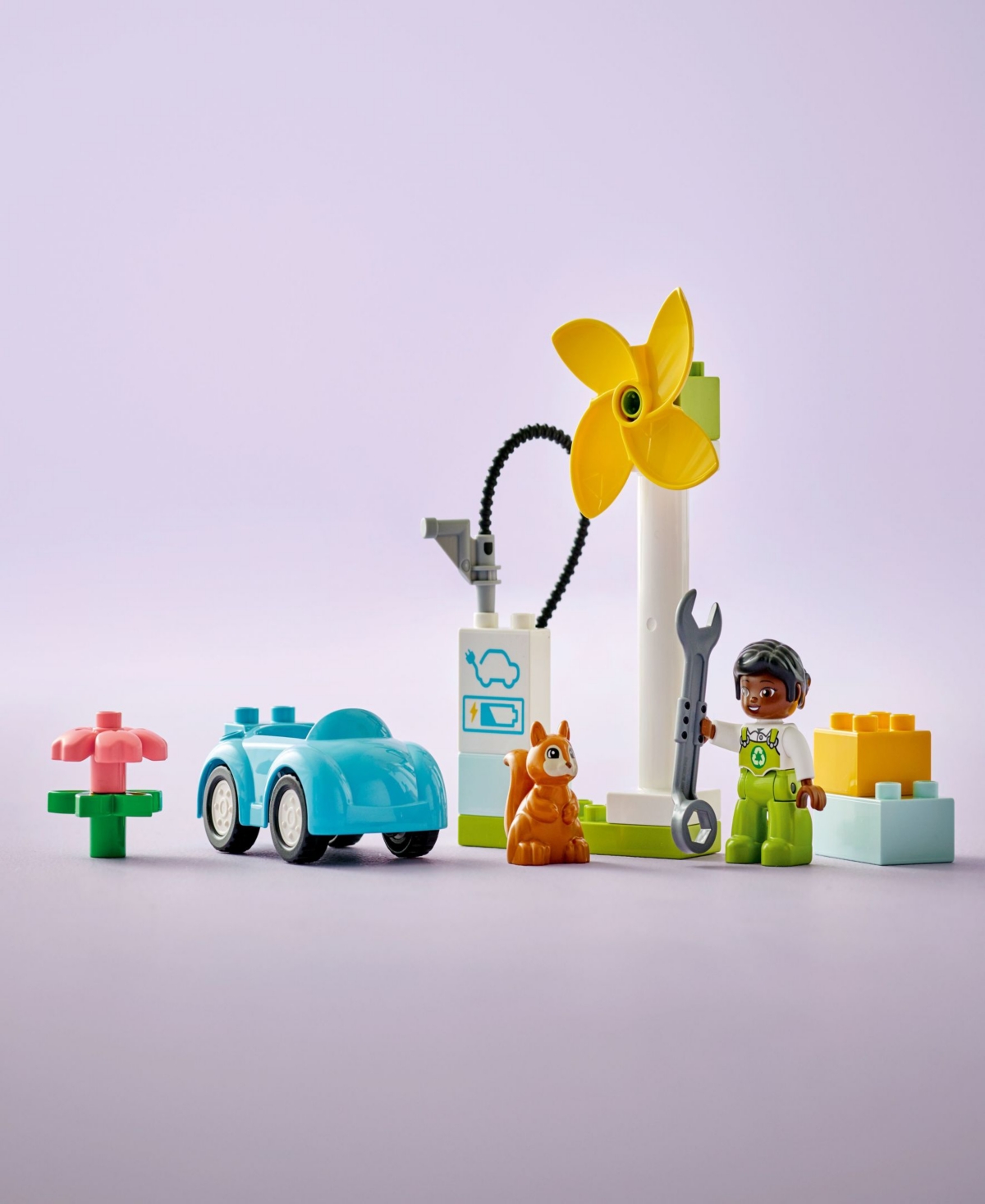 Shop Lego Duplo Town 10985 Wind Turbine And Electric Car Toy Stem Building Set In Multicolor