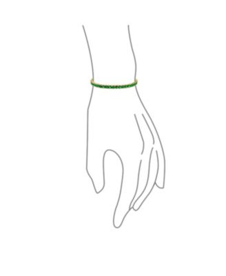 Classic 12CTW Prong Basket Set Round Cubic Zirconia Solitaire CZ Tennis Bracelet Gold Plated 7.5 Inch