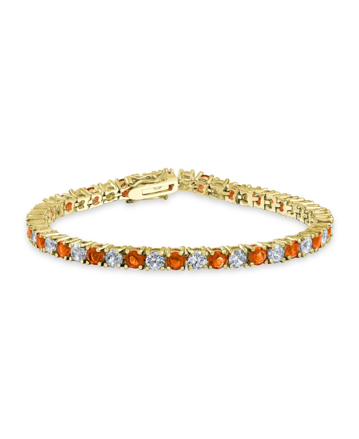 Bling Jewelry Alternating Stones Round Cubic Zirconia 12.00 Ct 4 Prong Basket Set Solitaire Cz Tennis Bracelet Prom Gold Plated