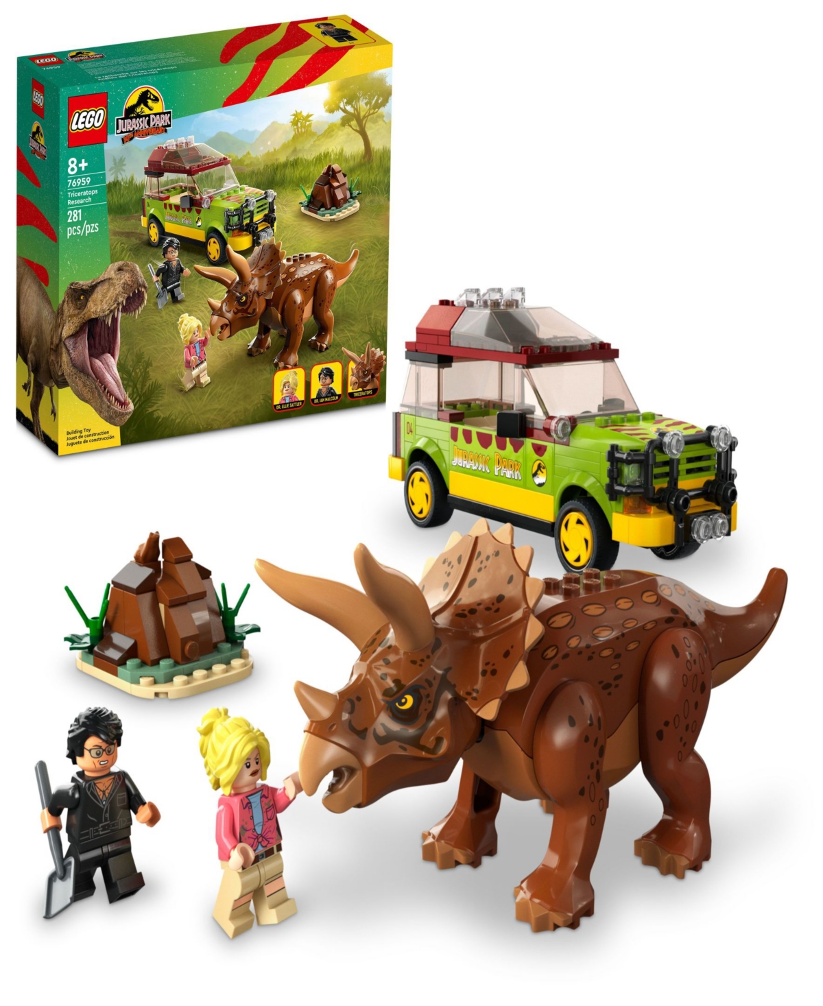 Lego Kids' Jurassic World 76959 Triceratops Research Toy Building Set With Ian Malcolm And Dr. Ellie Sattler Mi In Multicolor