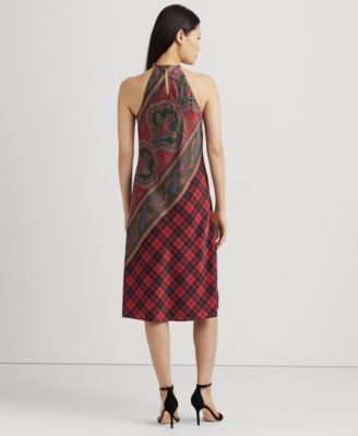 送料関税無料【LAUREN RALPH LAUREN】PLAIDシュミーズドレス Lauren Ralph Lauren Women's Plaid & Paisley Charmeuse Halter