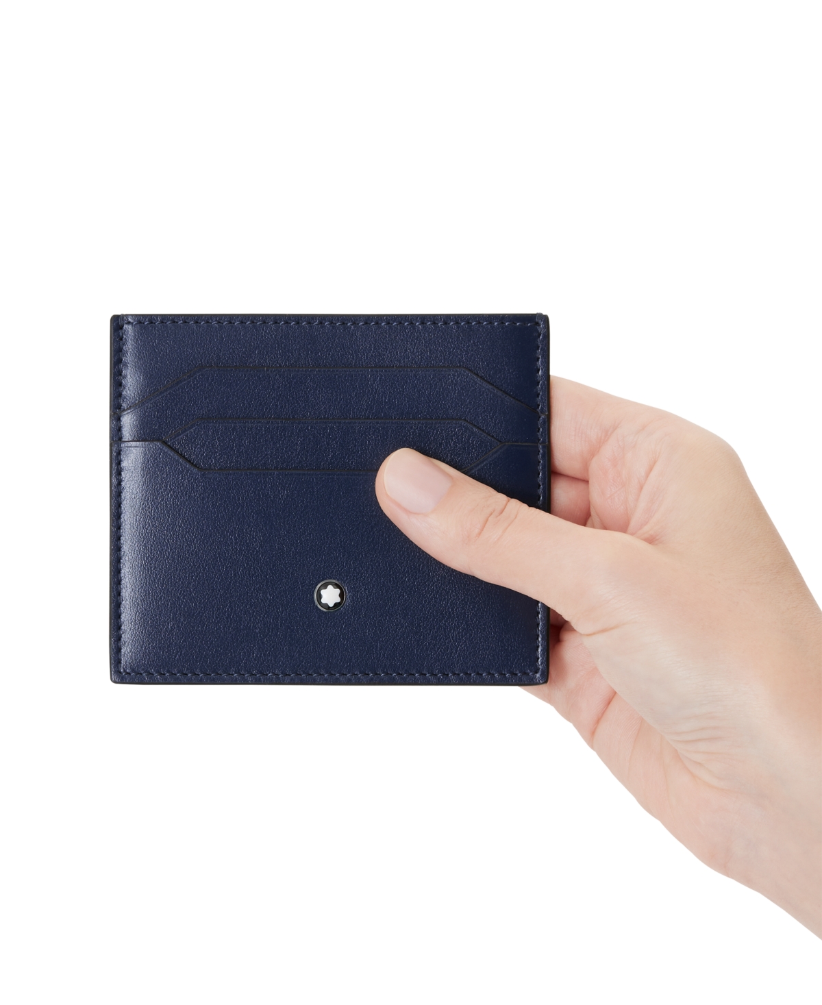 Shop Montblanc Meisterstuck Leather Card Holder In Blue