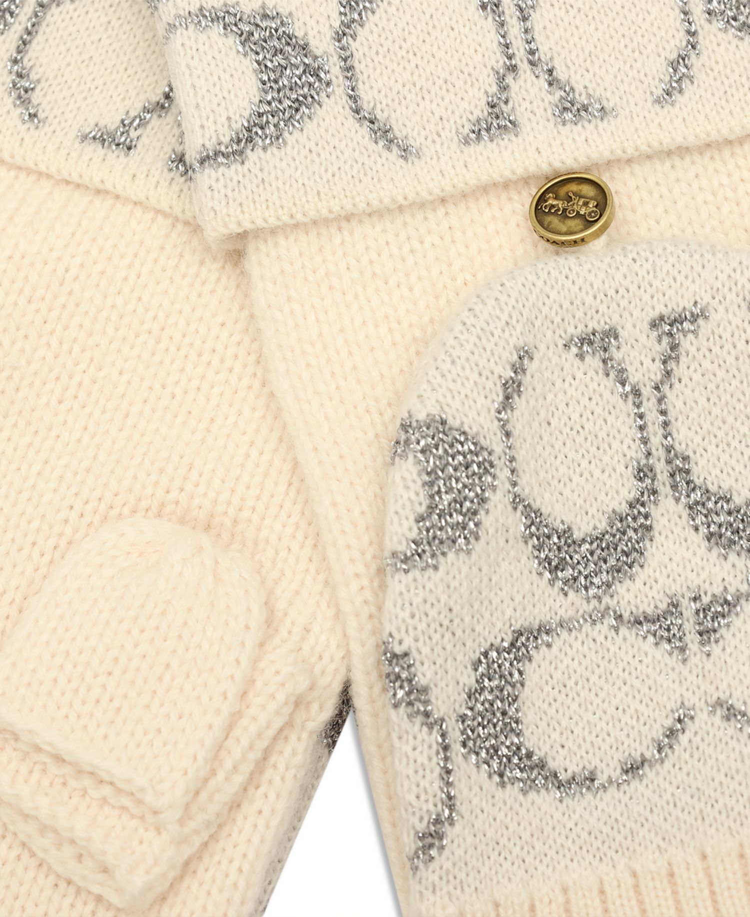 Women's Metallic Pop Top Logo Gloves