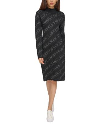 On sale Karl Lagerfeld Black Sweater dress with pearls size XS