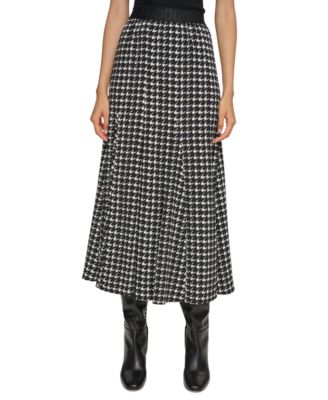 KARL LAGERFELD PARIS - Women's Houndstooth-Print Pull-On Skirt