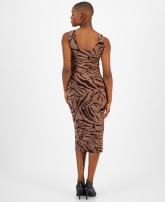 Petite Animal-Print Bodycon Midi Dress, Created for Macy's