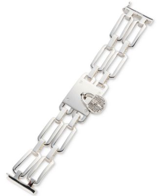 Lauren Ralph Lauren Pavé Logo Padlock Large Link Double-Row Flex