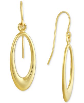 Macy's - High-Polished Open Style Oval Drop Earrings in 10k Gold