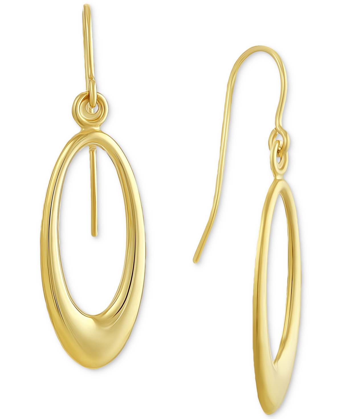 Macy's High-polished Open Style Oval Drop Earrings In 10k Gold In Gold