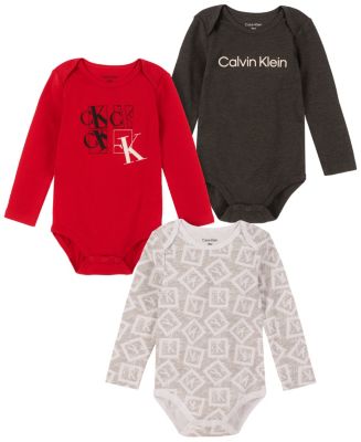 Calvin Klein Baby Boys Multi Long Sleeve Bodysuits, Pack Of 3 - Macy's