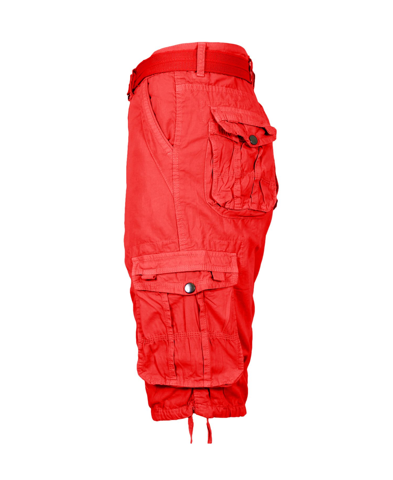 Men's Vintage-Like Cotton Cargo Belted Shorts
