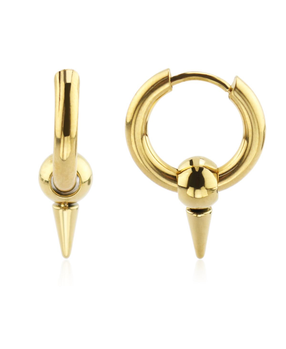 Ash Pearl and Spike Huggie Earring - Gold