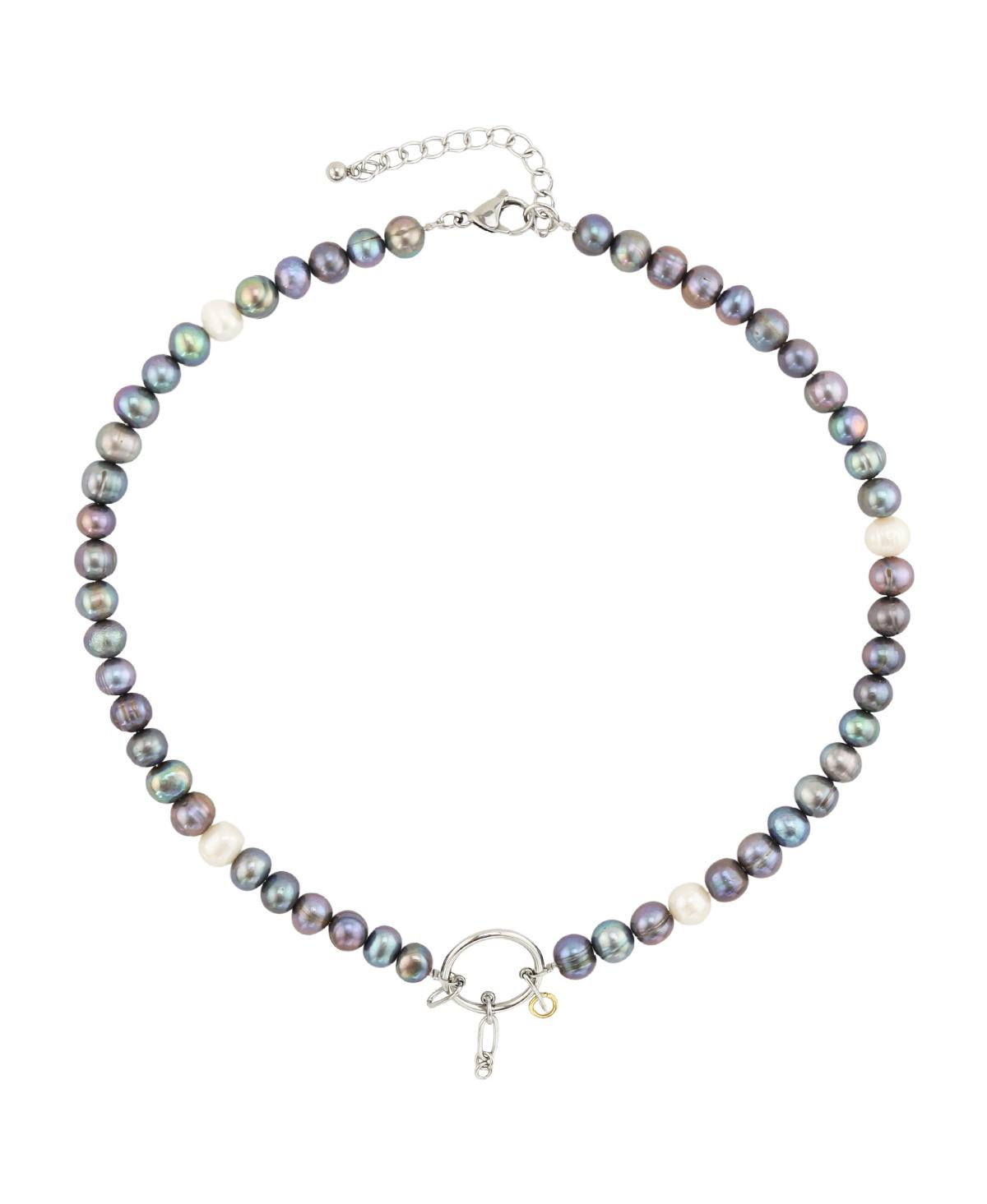 Nova Mixed Pearl Necklace - Silver
