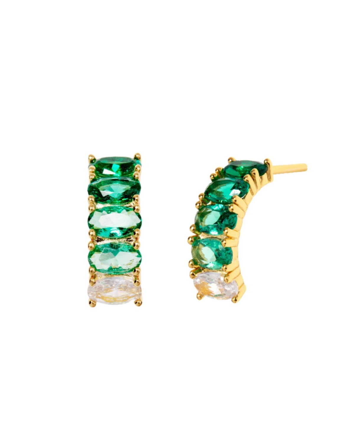 Women's Gradient Crystal Stud Earrings - Green