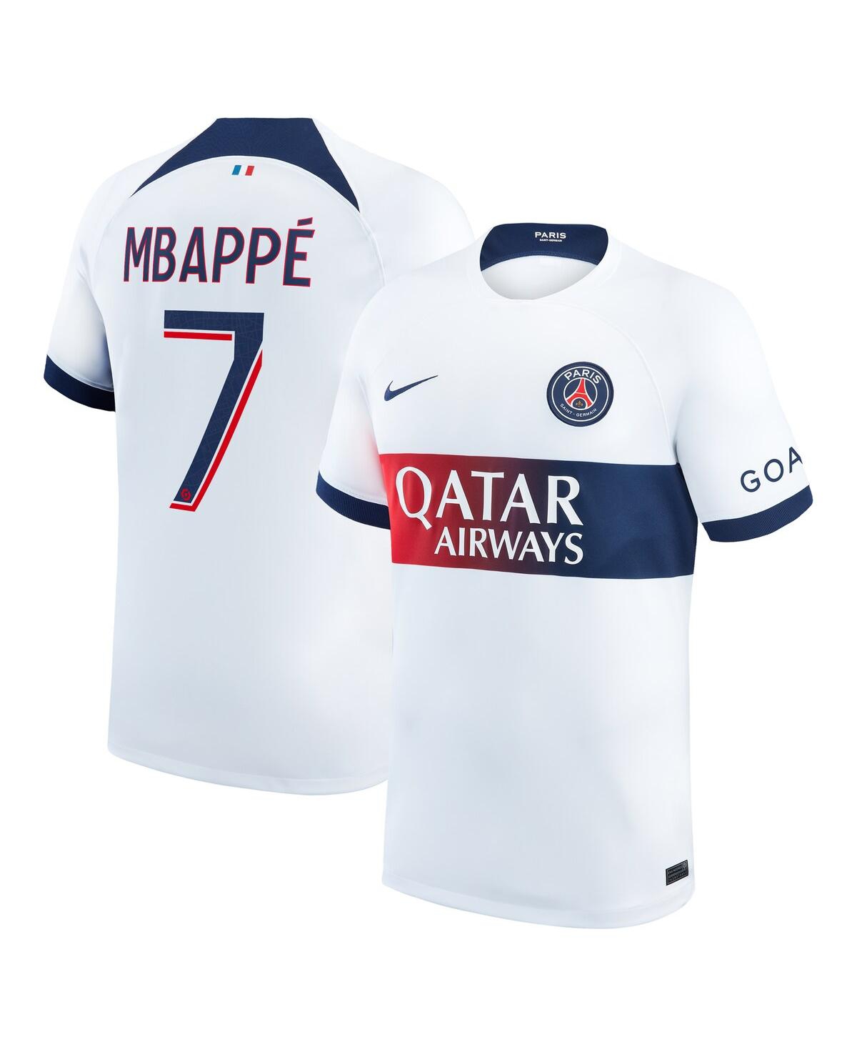 Men's Nike Kylian MbappeParis Saint-Germain 2023/24 Away Stadium Replica Player Jersey - White