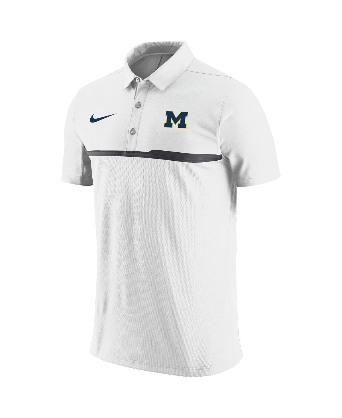 Shop Nike Men's  White Michigan Wolverines Coaches Performance Polo Shirt