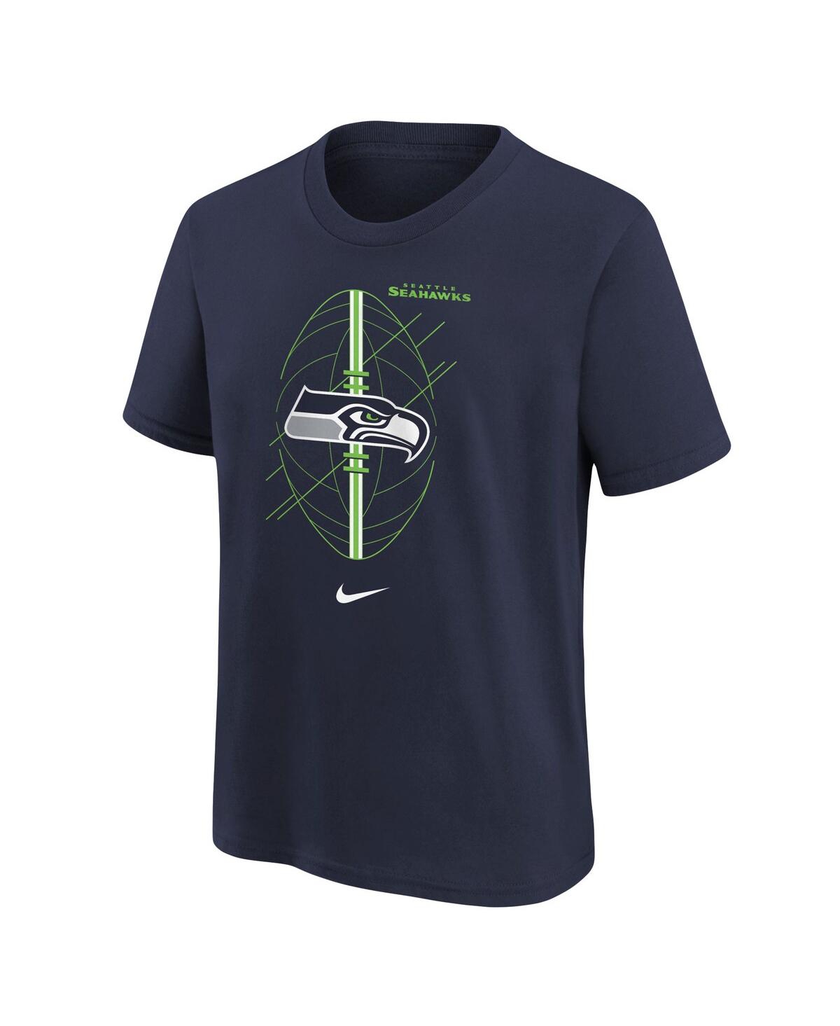 Shop Nike Preschool Boy And Girls  Navy Seattle Seahawks Icon T-shirt