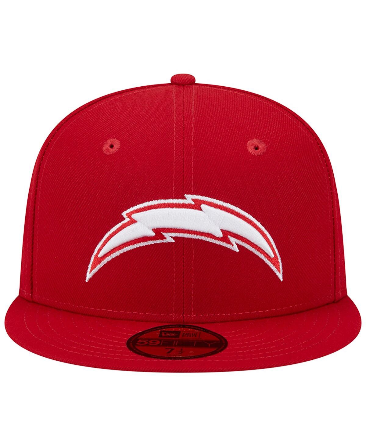 Shop New Era Men's  Scarlet Los Angeles Chargers Super Bowl Xxix Main Patch 59fifty Fitted Hat
