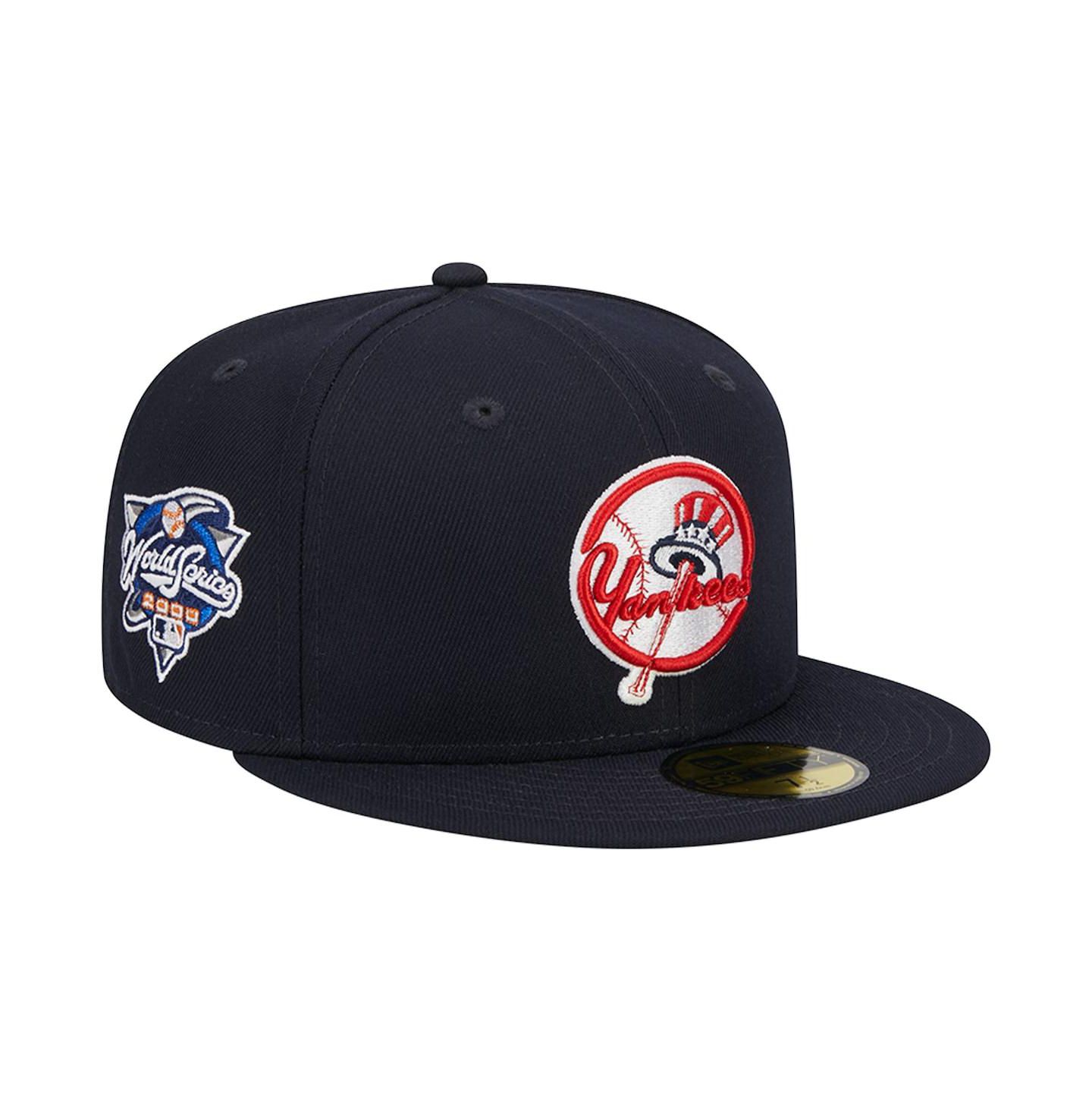 Мужская кепка New Era Navy New York Yankees Primary Logo 2000 World Series Team Color 59FIFTY Fitted Hat — фото 2