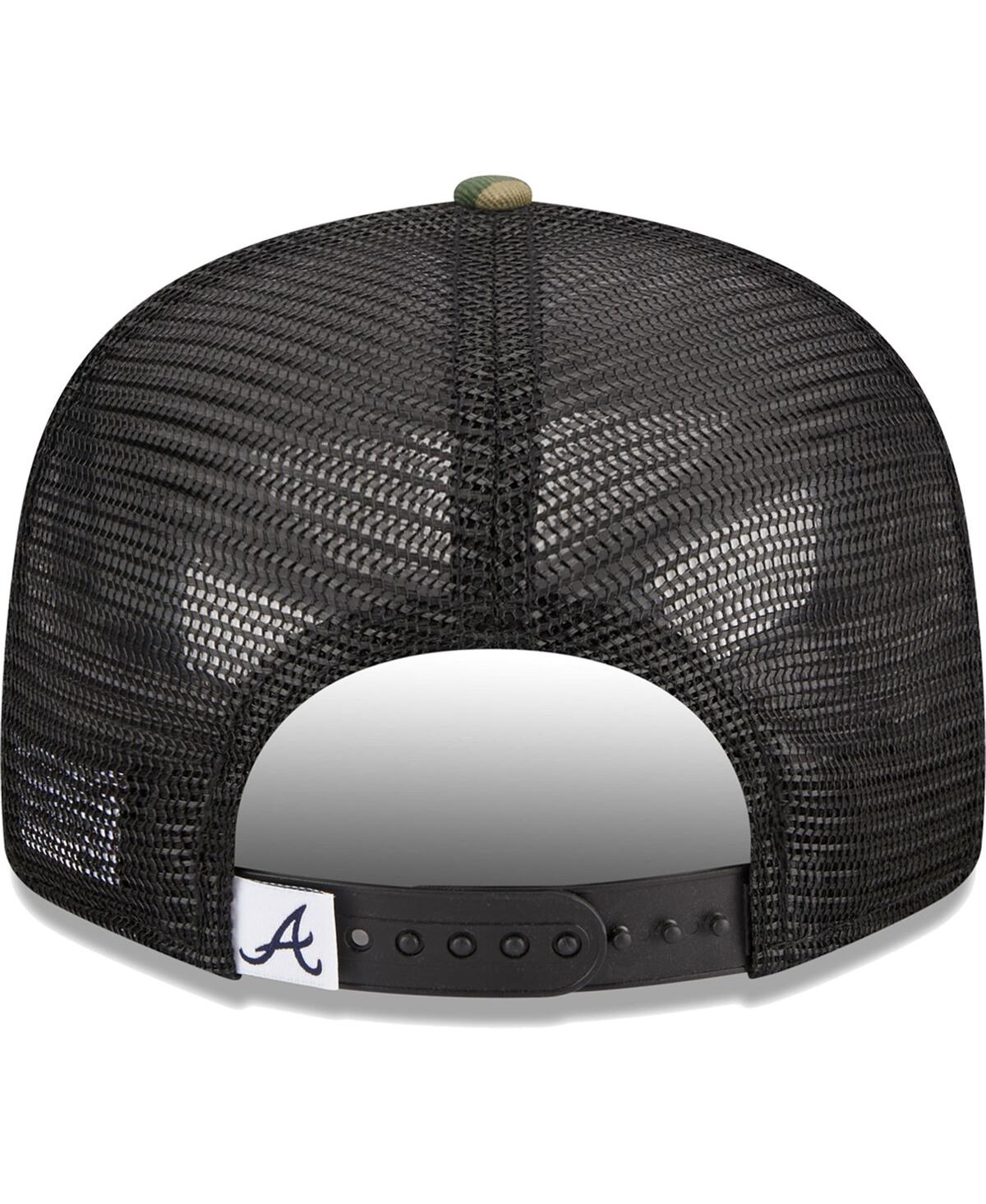 Men's New EraAtlanta Braves WoodlandTrucker 9FIFTY Snapback Hat - Camo