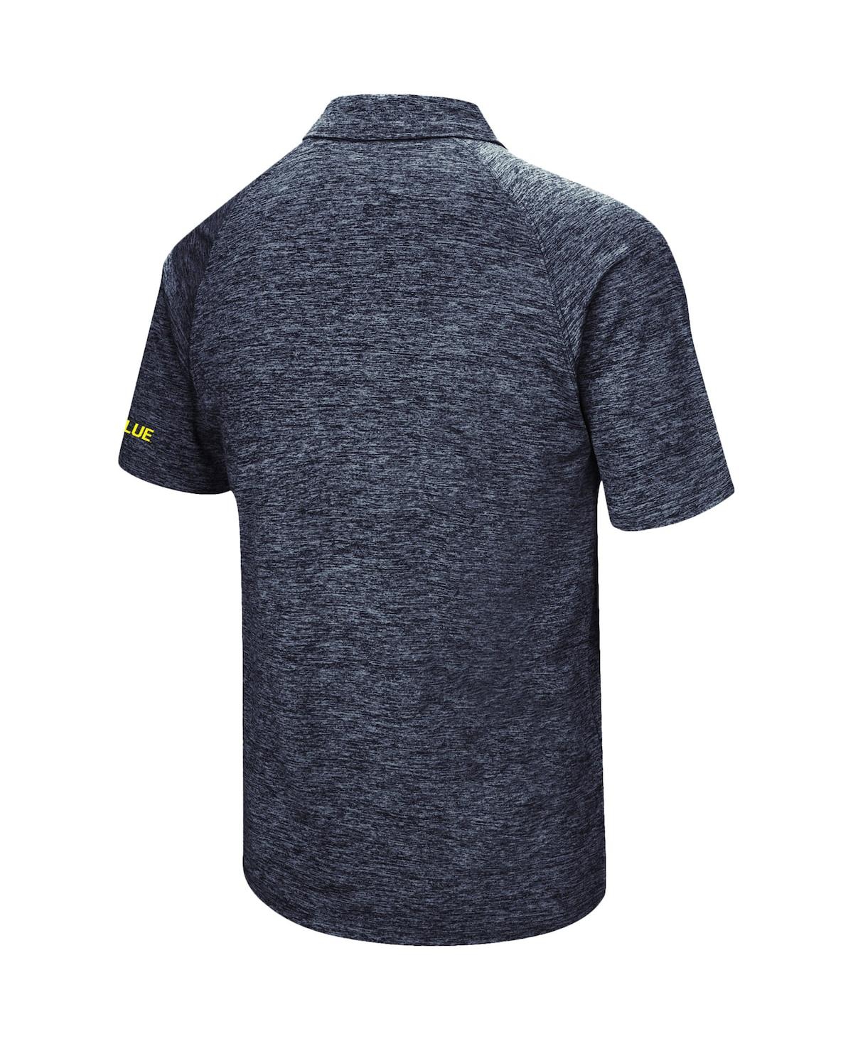 Men's Colosseum Navy Michigan Wolverines Down Swing Polo Shirt