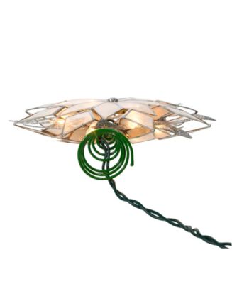 10-Light 8-Point Glitter Capiz Star Tree Topper