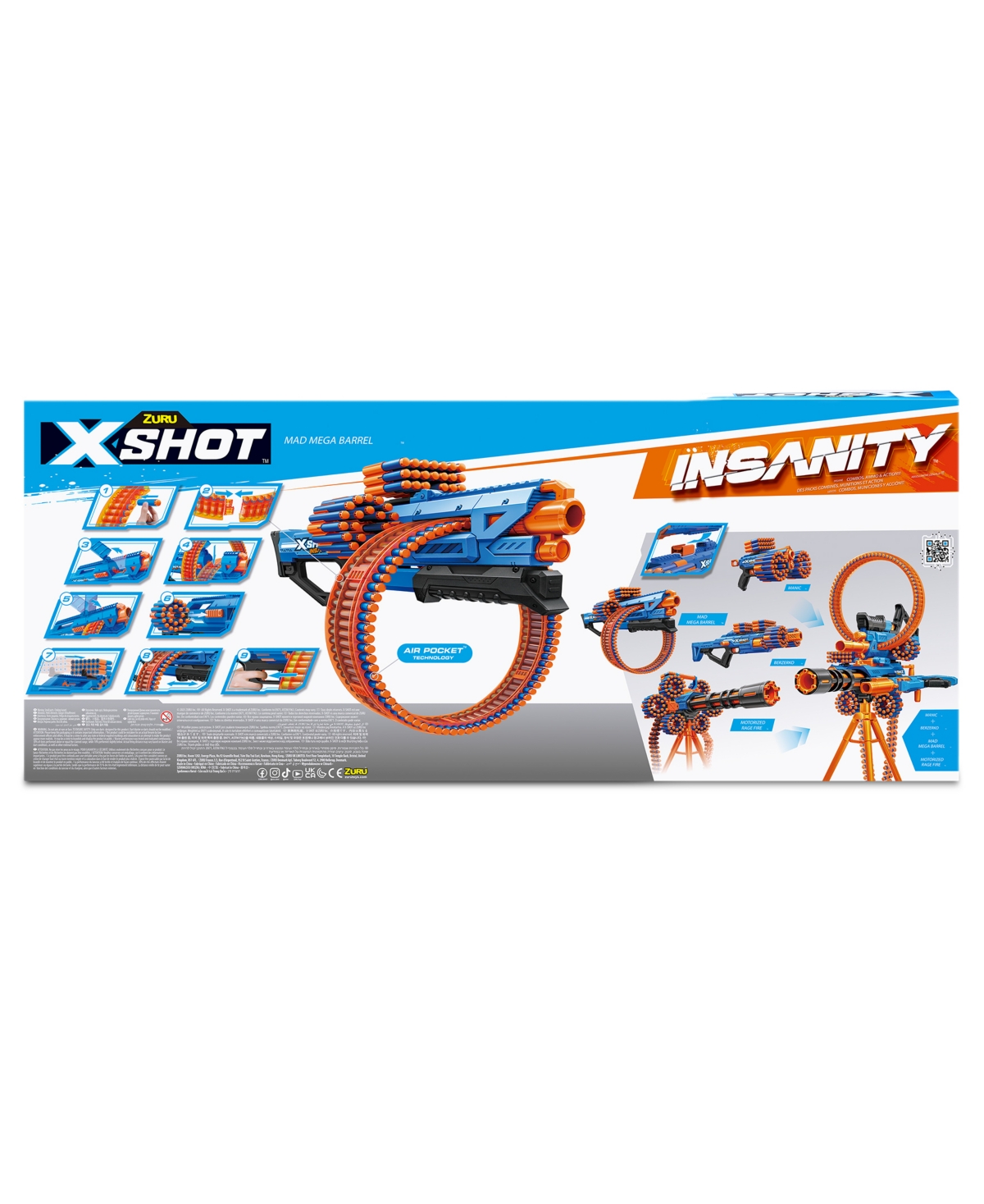 X-shot Insanity Series 1 Mad Mega Barrel Blaster In No Color