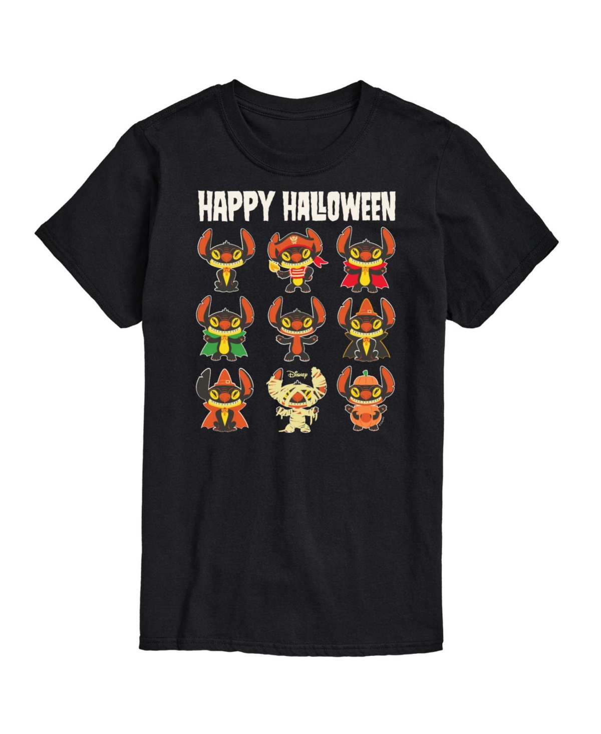 Airwaves Men's Lilo And Stitch Halloween Short Sleeve T-shirt In Black Cotton
