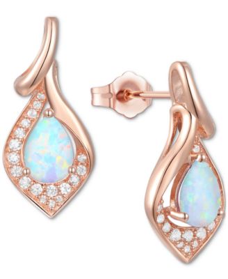 Amethyst (1-1/4 ct. t.w.) & Lab-Grown White Sapphire (1/4 ct. t.w.) Drop Earrings in 14k Gold-Plated Sterling Silver (Also in Blue Topaz & Lab-Grown Opal)