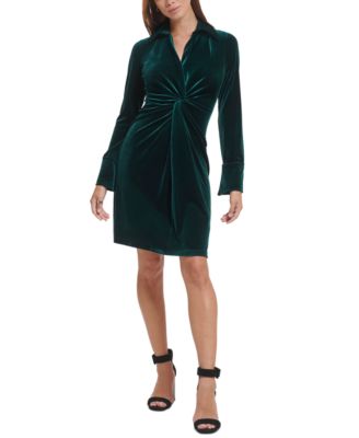 Women s Velvet Twist Front Sheath Dress