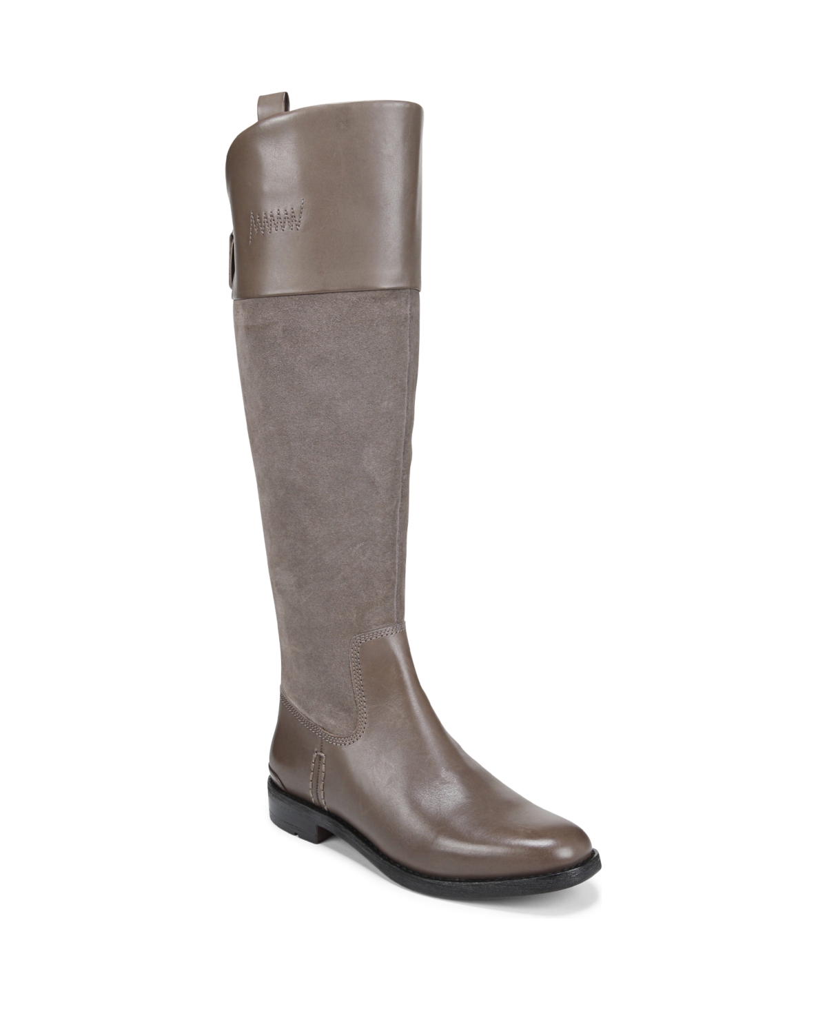 Shop Franco Sarto Meyer Knee High Riding Boots In Grey Leather,suede