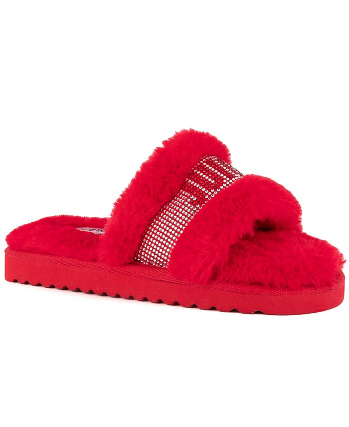 Mink Fur Flat Women Home Slippers With Fur, Soft Suite Flat Mules