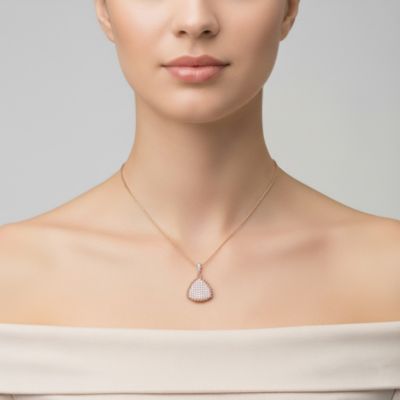 Sterling Silver Cubic Zirconia Triangle Shaped Pendant