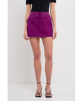 Women's Fold Waist Mini Skort